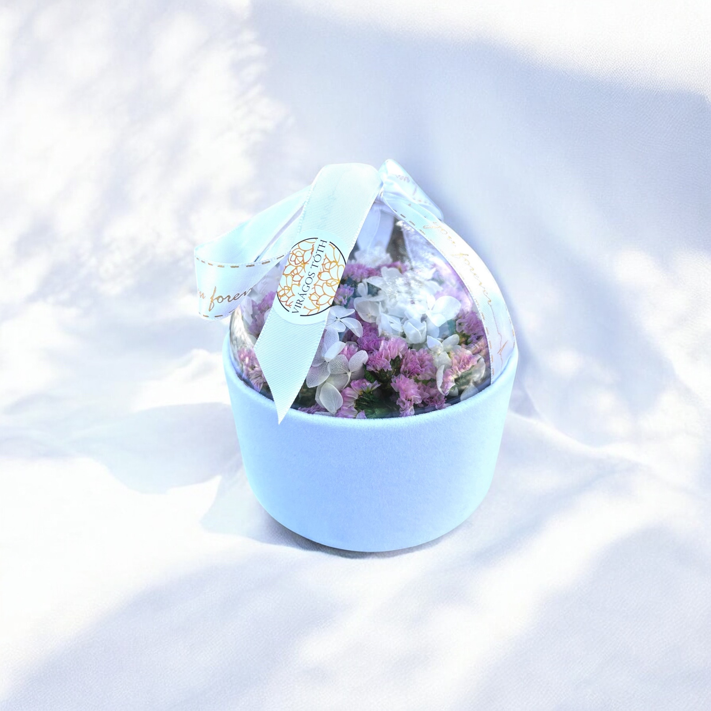 Virágdoboz szárított virágokkal(lila) - Image 2